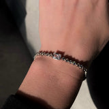 SILVER CUBE CUT BRACELET